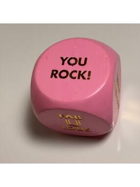 Pink Motivational  Desktop Accessory Style Dice With Words